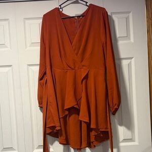 Elegant Rust Orange Women's Romper